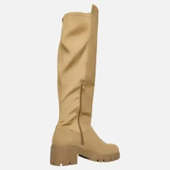 French Connection Damen Klobige Kniehohe Stretch Stiefel Stein