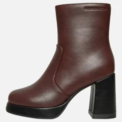 French Connection Damen Schuhe mit eckiger Spitze Absatz Burgunderrot