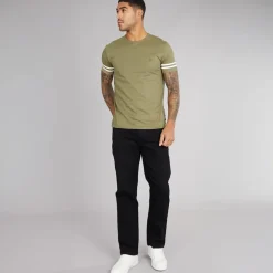French Connection Herren Arm Stripes T-Shirts Khaki