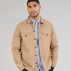 French Connection Herren Borg Overshirt Kamel