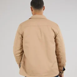 French Connection Herren Borg Overshirt Kamel