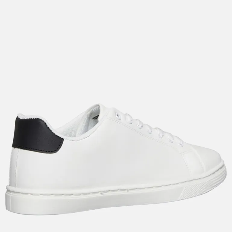 French Connection Herren Contrast Heel Tennis Sneaker Weiß