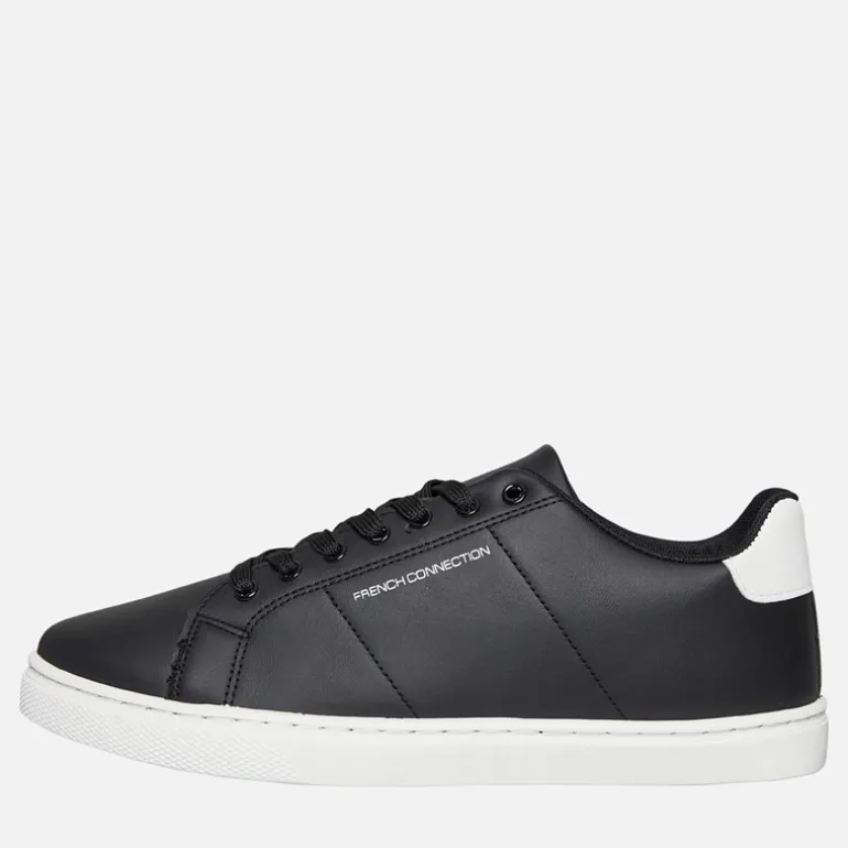 French Connection Herren Contrast Heel Tennis Sneaker Schwarz