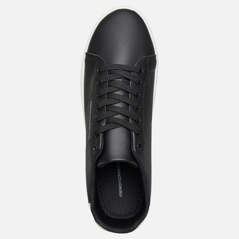 French Connection Herren Contrast Heel Tennis Sneaker Schwarz