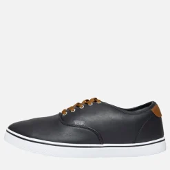 French Connection Herren Deck PU Leinenschuhe Schwarz