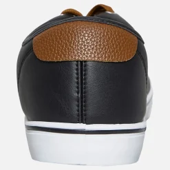 French Connection Herren Deck PU Leinenschuhe Schwarz
