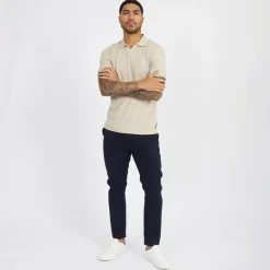 French Connection Herren Drawstring Linen Freizeithosen Blau