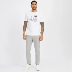 French Connection Herren Drawstring Linen Freizeithosen Grau