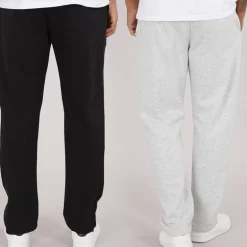 French Connection Herren FC 2er-Pack Offene Jogginghosen Schwarz / Hell Grau Meliert