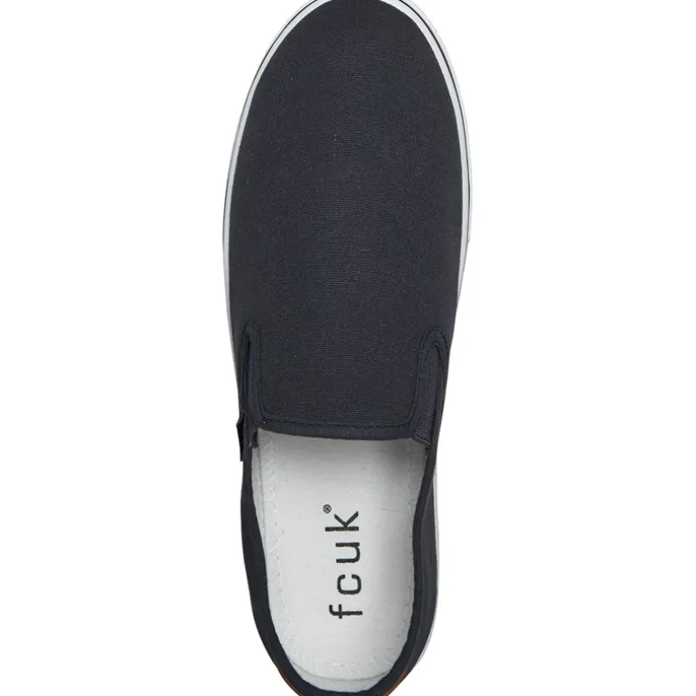 French Connection Herren FCUK Deck Slip On Canvas Pumps Marineblau
