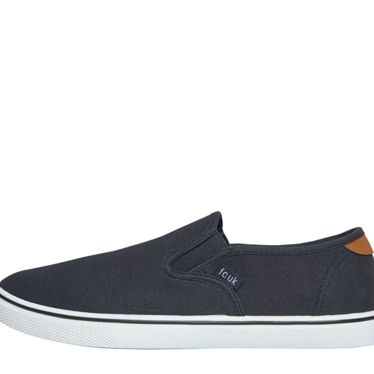 French Connection Herren FCUK Deck Slip On Canvas Pumps Marineblau
