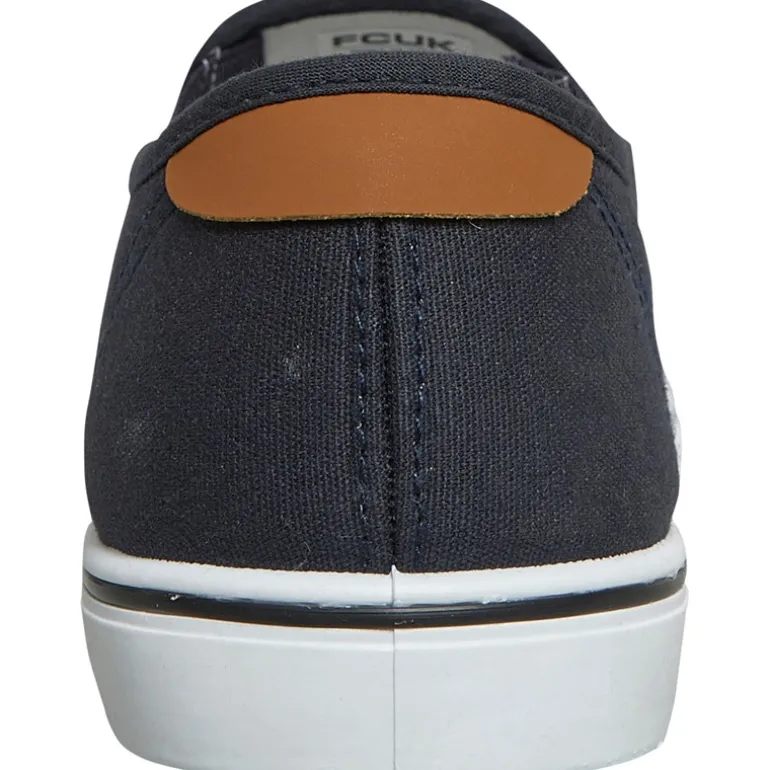 French Connection Herren FCUK Deck Slip On Canvas Pumps Marineblau