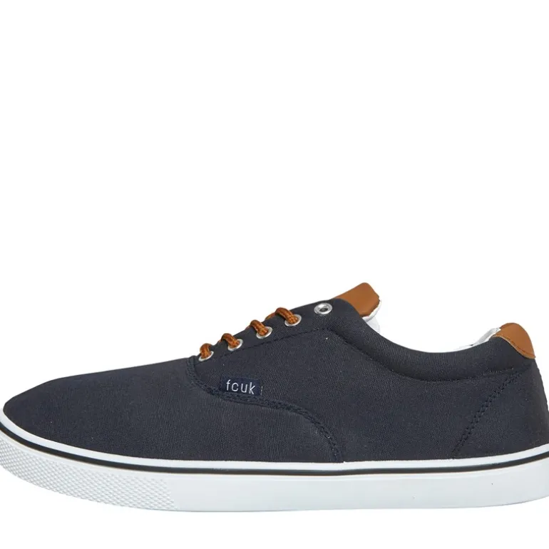 French Connection Herren FCUK Deck Segeltuch Pumps Marineblau