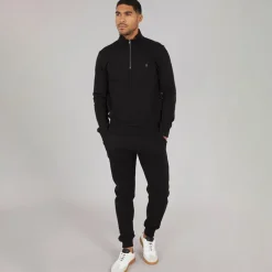 French Connection Herren FC 1/2 Zip Trainingsanzug Schwarz