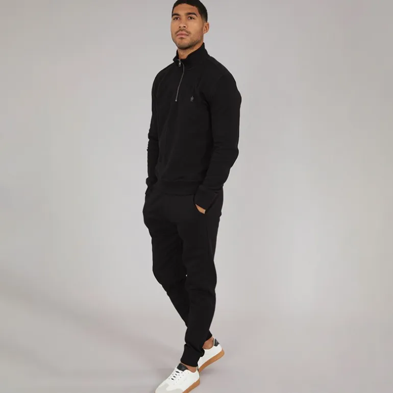 French Connection Herren FC 1/2 Zip Trainingsanzug Schwarz