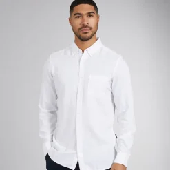 French Connection Herren Hemd mit langem Arm Weiß