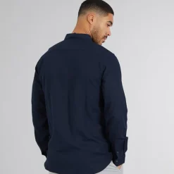 French Connection Herren Hemd mit langem Arm Blau