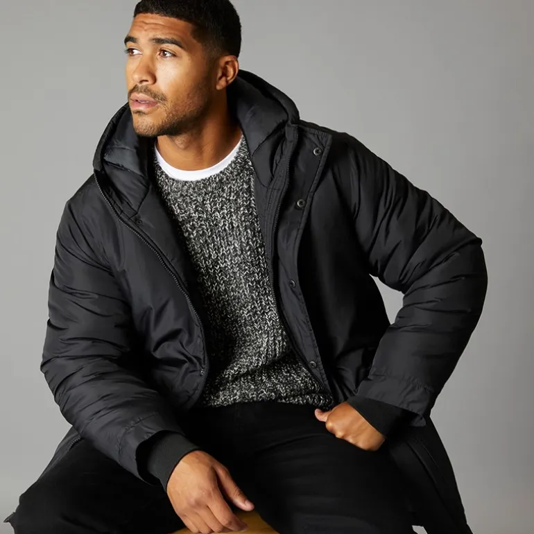 French Connection Herren Parka Jacke Schwarz