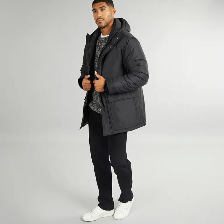 French Connection Herren Parka Jacke Schwarz
