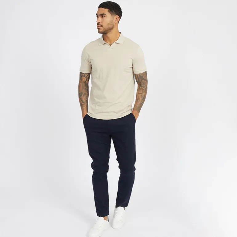 French Connection Herren Pokal Polo Shirt Stone