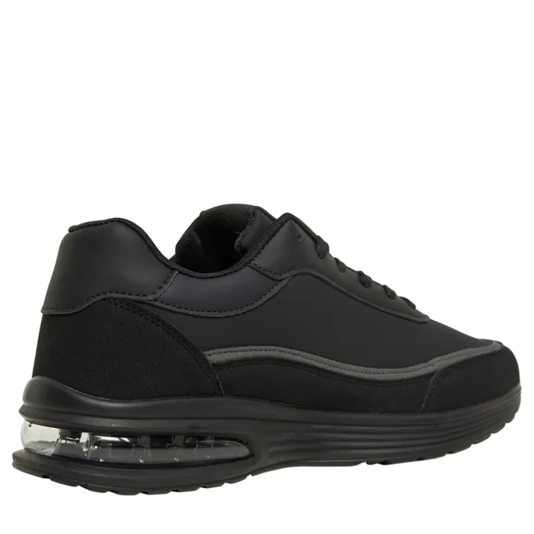 French Connection Herren PU/Suede Sneaker Schwarz