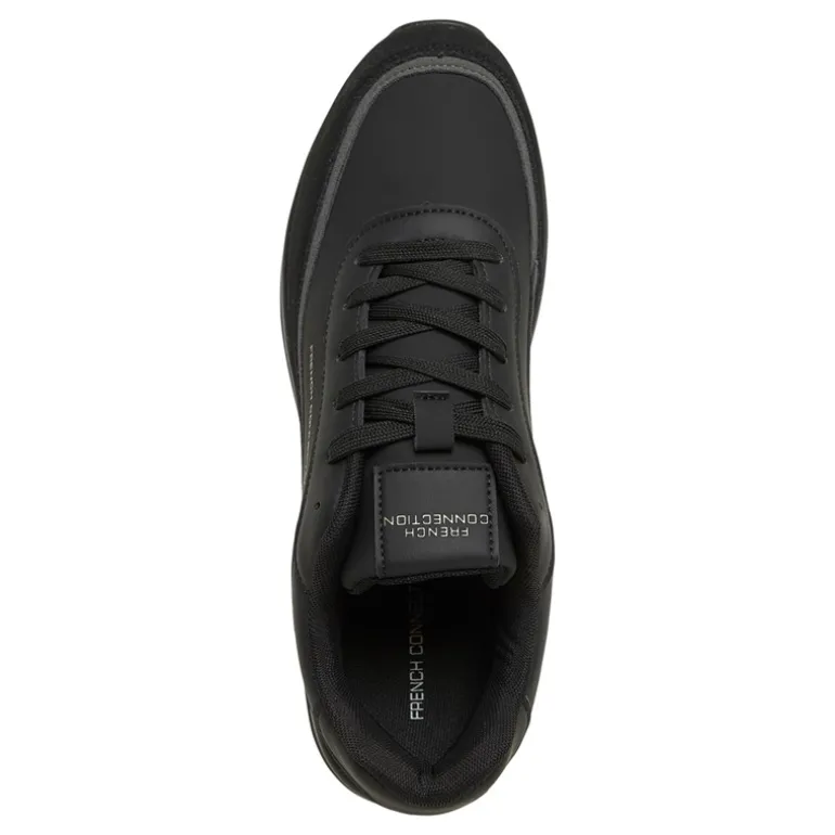 French Connection Herren PU/Suede Sneaker Schwarz