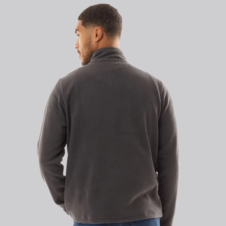 French Connection Herren 1/2 Reißverschluss Mikro Fleece Anthrazit Mel