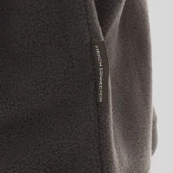 French Connection Herren 1/2 Reißverschluss Mikro Fleece Anthrazit Mel