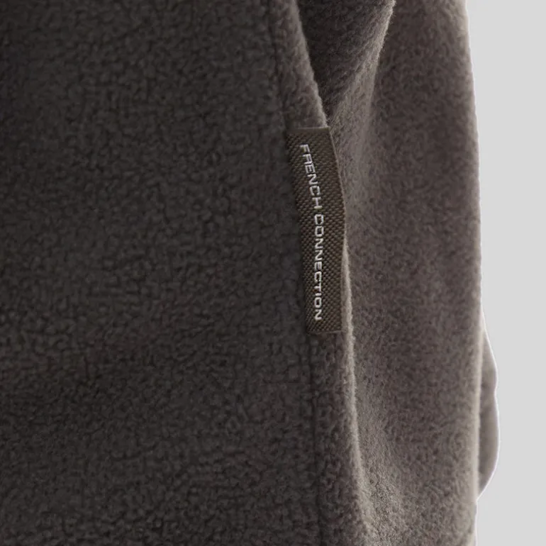 French Connection Herren 1/2 Reißverschluss Mikro Fleece Anthrazit Mel