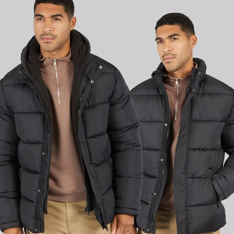 French Connection Herren Row Mid Fleece Jacke Schwarz