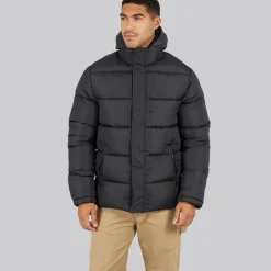 French Connection Herren Row Mid Fleece Jacke Schwarz