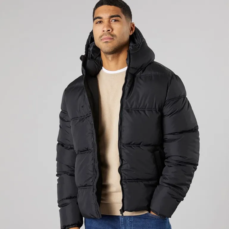 French Connection Herren Row Mittlere Jacke Schwarz