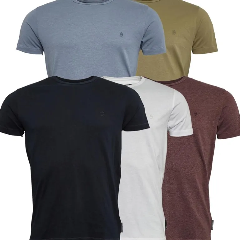 French Connection Herren T-Shirts Burgunderrotmeliert