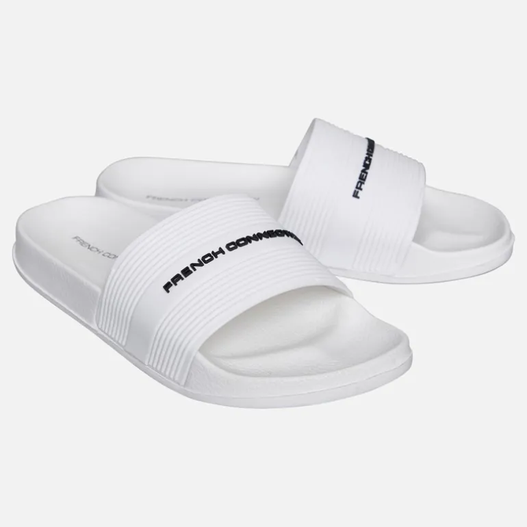 French Connection Junge Riemen Sandalen Weiß/Black Logo