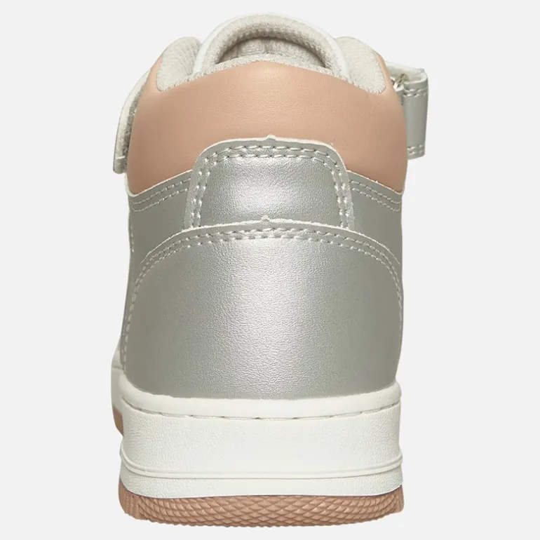 GAP Mädchen Boston Mid Sneaker Weiß Silber Rosa