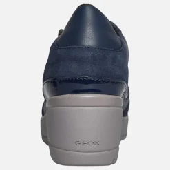 GEOX Damen Ilde Keilabsatz Reißverschluss Turnschuhe Marine