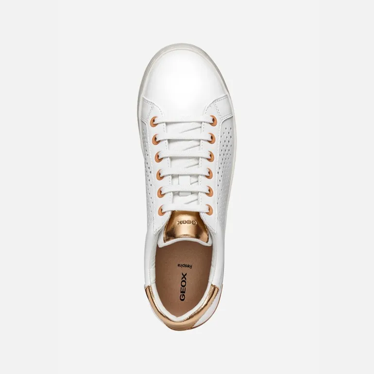 GEOX Damen Jaysen Turnschuhe Weiß/Peach