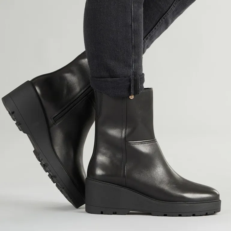GEOX Damen Miereille Keilabsatz Stiefeletten Schwarz