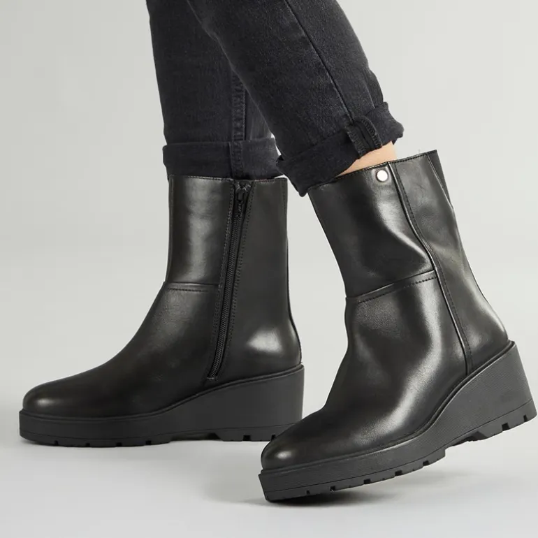 GEOX Damen Miereille Keilabsatz Stiefeletten Schwarz