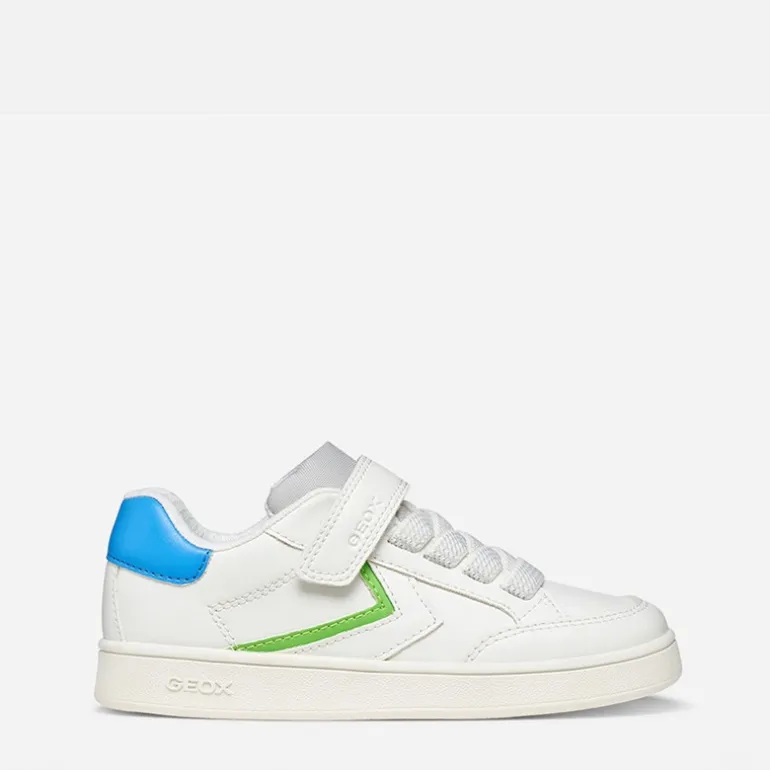 GEOX Junge Eclyper Turnschuhe Weiß/Hellgrün Weiß/Lt Green