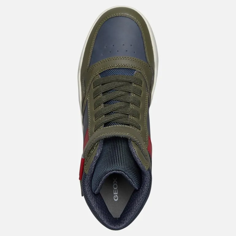 GEOX Junior Junge Perth Hi Top Sneaker Military/Navy