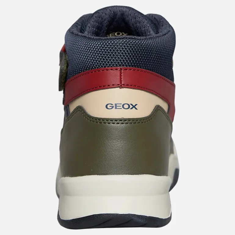 GEOX Junior Junge Perth Hi Top Sneaker Military/Navy