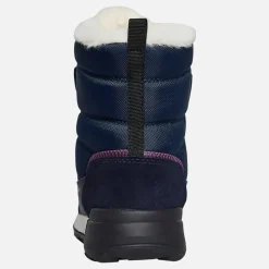GEOX Junior Mädchen Trekkyup Doppelschnalle Fell Gefütterte Stiefel Marine/Lila