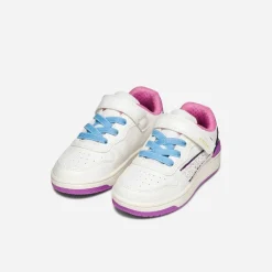 GEOX Junior Mädchen Washiba Turnschuhe Weiß/Dunkelviolett Weiß/Dk Purple
