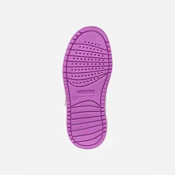 GEOX Junior Mädchen Washiba Turnschuhe Weiß/Dunkelviolett Weiß/Dk Purple