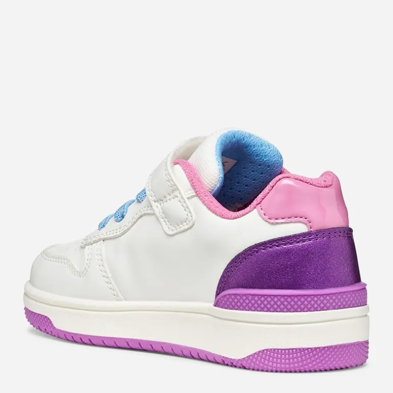 GEOX Kleinkind Mädchen Washiba Turnschuhe Weiß/Dunkelviolett Weiß/Dk Purple