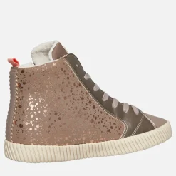 GEOX Mädchen Junior Mirroless Reißverschluss Hi Top Sneaker Dark Beige