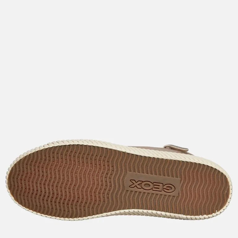 GEOX Mädchen Junior Mirroless Reißverschluss Hi Top Sneaker Dark Beige