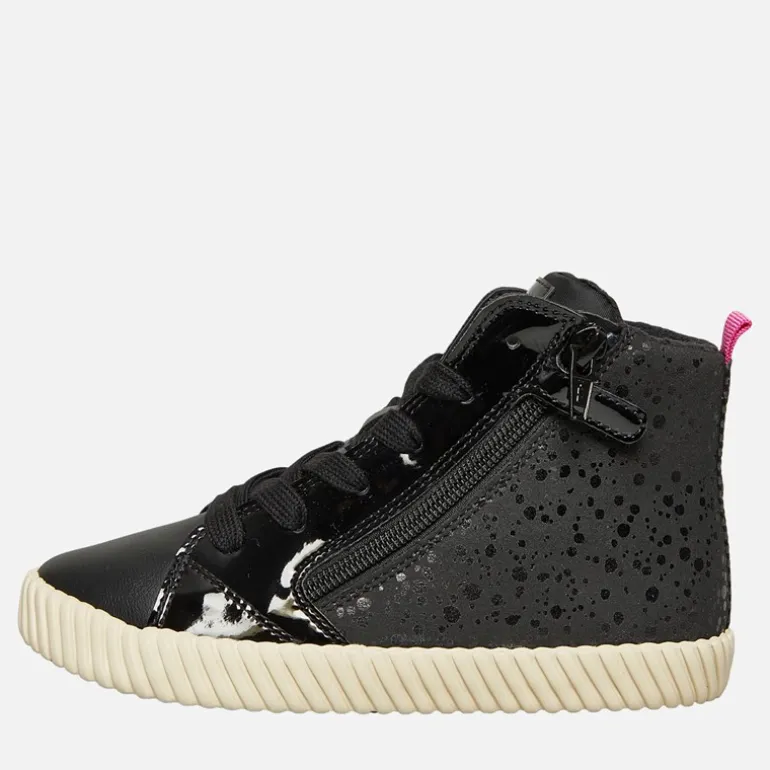 GEOX Mädchen Mirroless Reissverschluss Hi Top Turnschuhe Schwarz