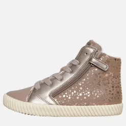 GEOX Mädchen Mirroless Reißverschluss Hi Top Turnschuhe Dark Beige